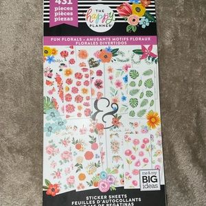 Unused Fun Florals classic happy planner sticker book